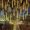 Solar Power Shower Rain PVC Lights Christmas Lights Icicle Raindrop Lights, 30cm 8tube Xmas Tree Holiday Decoration WARM WHITE