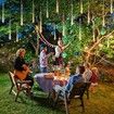 Solar Power Shower Rain PVC Lights Christmas Lights Icicle Raindrop Lights, 30cm 8tube Xmas Tree Holiday Decoration WARM WHITE