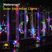 3.5m Solar Lights Outdoor Moons Stars PVC String Lights USB Rechargeable Remote Twinkle Fairy Lights for Patio Gazebo Ramadan Porch MultiColor