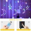 3.5m Solar Lights Outdoor Moons Stars PVC String Lights USB Rechargeable Remote Twinkle Fairy Lights for Patio Gazebo Ramadan Porch MultiColor