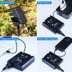 3.5m Solar Lights Outdoor Moons Stars PVC String Lights Solar Curtain Lights USB Rechargeable Remote Fairy Lights for Patio Gazebo Porch Warm Color