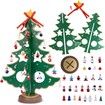Christmas 24 Days Countdown Advent Calendar with 28 Ornaments Decoration,Christmas Toys,Countdown calendar,Christmas countdown,12In Wooden Tabletop Christmas Tree with Santa,Snowman Miniature Ornaments