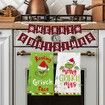 Grinch Holiday Kitchen Towels 2-Pack Absorbent Christmas Bathroom Hand Towels