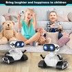 Robot Toys Rechargeable Remote Control Robots Auto-Demonstration Head & Arms, Dance Moves, Music, and Shining LED Eyes, Kids Toys Gifts for 3+ Boys Girls