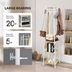 Closet Organiser Clothes Rack Coat Stand Shelf Hook Hanger Hat Storage Hanging Display Scarf Cap Garment Freestanding Holder