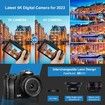 5K Digital Camera,WiFi Vlogging Camera with 32G SD Card,48MP Autofocus Compact Camera 6-Axis Stabilization Travel Camera with UV Filter 16x Digital Zoom and 2 Batteries
