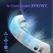 Portable Neck Fan Bladeless Cooling Air Conditioner Rechargeable Personal Cooler LED Light 3 Speeds Plates White Outdoor