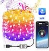 5 Meters 50 LEDS String Lights with Mobile Phone App, USB Copper Wire, Bluetooth Remote Control, Colorful LED Lights, for Christmas, Halloween