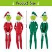 Christmas Hanging Ornament, Elf On The Shelf Christmas Tree Decoration Xmas Gift Craft Pendant Decor, 12.6 Inches (Red & Green), 2Pcs