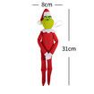 Christmas Hanging Ornament, Elf On The Shelf Christmas Tree Decoration Xmas Gift Craft Pendant Decor, 12.6 Inches (Red & Green), 2Pcs