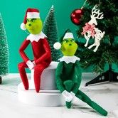 Christmas Hanging Ornament, Elf On The Shelf  Christmas Tree Decoration  Xmas Gift Craft Pendant Decor, 12.6 Inches (Red & Green), 2Pcs