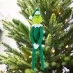Christmas Hanging Ornament, Elf On The Shelf Christmas Tree Decoration Xmas Gift Craft Pendant Decor, 12.6 Inches (Red & Green), 2Pcs