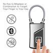 Fingerprint Lock, Smart keyless Waterproof Fingerprint Padlock Ideal for Gym, Door, Luggage, Suitcase, Backpack, Bike, Office