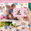 Digital Camera,FHD 1080P Kids Camera with 32GB Card Battery,Anti-Shake 16X Digital Zoom,44MP Point Shoot Camera,Compact Portable Small Gift Camera for Kid Teen Student Girl Boy (Pink)