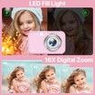 Digital Camera,FHD 1080P Kids Camera with 32GB Card Battery,Anti-Shake 16X Digital Zoom,44MP Point Shoot Camera,Compact Portable Small Gift Camera for Kid Teen Student Girl Boy (Pink)