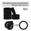 Durable Luggage Wheel Protectors 8-Pack Colorful Silicone Anti-Shock Noise-Reducing Suitcase Wheel Covers for Carry-On Luggage Black