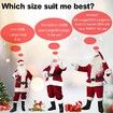 Christmas Claus Outfit Santa Suit Costume 9 Pcs Men Women Festive Holiday Dress Up Party Cosplay 2X Large Size