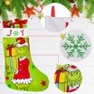 Large Grinch Christmas Stockings Set 4-Pack 18 Inch Whoville-Themed Holiday Stockings for Family Party Decorations