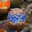 Turkish Table lamp 10 x 14 cm, Baroque Tiffany Bedside Lamps, USB Power Supply Blue
