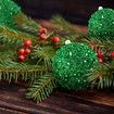 6 Pcs 8cm Christmas Tree Ball Ornaments Glitter Sequin Foam Ornaments Hanging Christmas Ball Decorations for Xmas Wedding Party Holiday Decor (BLUE)