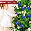6 Pcs 8cm Christmas Tree Ball Ornaments Glitter Sequin Foam Ornaments Hanging Christmas Ball Decorations for Xmas Wedding Party Holiday Decor (BLUE)