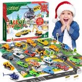 Advent Calendar Christmas Toy Vehicles Alloy Helicopter Countdown Gift 2 Play Mats Surprise Activity Festive Set Boys Girls