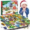 Christmas Advent Calendar Alloy Vehicles and Helicopter Toy Sets Plus 2 Play Mats Christmas Countdown Calendars for Boys Girls