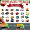 Advent Calendar Plastic Pull Back Cars for Boys, Girls, Kids with 1 Map for Christmas Gifts Perfect Decor, Party Favors, Birthday