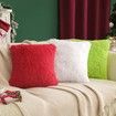 Pack of 2 Luxury Faux Fur Throw Pillow Cover Deluxe Winter Decorative Plush Pillow Case Cushion Cover Shell for Christmas Sofa Bedroom Car 18x18 Inch Green