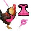 Chicken Harness with Leash,Upgraded Double Adjustment Chicken Harness and Leash Set for Hens,Duck,Goose,Small Pet (Pink,S)
