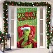 Grinch Christmas Door Cover Decorations Grinch Green Backdrop Merry Christmas Porch Sign 90*180cm