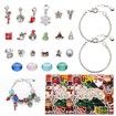 Christmas Advent Calendar Bracelet 24 Days Countdown Making Kit DIY Charm Beads for Kids Christmas Gifts