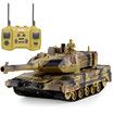 RC Battle Tank Toy with Realistic Smoke Lights & Sounds 1:24 Scale Remote-Controlled Tank for Kids Christmas Gifts Yellow