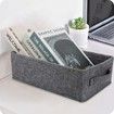 Light Gray Felt Fabric Storage Basket Medium-Size Organizer Bin for Home Shelf or Closet Storage