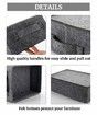 Light Gray Felt Fabric Storage Basket Medium-Size Organizer Bin for Home Shelf or Closet Storage