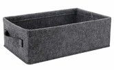 Light Gray Felt Fabric Storage Basket Medium-Size Organizer Bin for Home Shelf or Closet Storage
