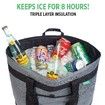 Insulated Gray Cooler Bag with HD Thermal Insulation Foldable & Portable Soft Cooler for Travel Beach and Food Delivery