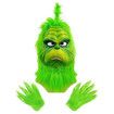 Grinch Mask & Gloves Cosplay Set Green Monster Costume Accessories for Adult Christmas and Halloween Events