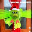 Grinch Mask & Gloves Cosplay Set Green Monster Costume Accessories for Adult Christmas and Halloween Events