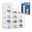 12PCS Plastic Shoe Boxes Clear Stackable Organiser Transparent Storage Containers Sneaker Display Cases Bins Holder Organizer Unit