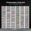 12PCS Plastic Shoe Boxes Clear Stackable Organiser Transparent Storage Containers Sneaker Display Cases Bins Holder Organizer Unit