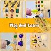 Montessori Toddler Busy Board, Baby Wooden Busy Board Toys Travel Toys for 3+ Year Old Baby and Toddler
