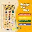 Montessori Toddler Busy Board, Baby Wooden Busy Board Toys Travel Toys for 3+ Year Old Baby and Toddler