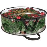 Clear Black 76*20cm Clear Wreath Storage Bags Plastic Wreath Bags with Dual Zippers and Handles for Christmas Thanksgiving Holiday Wreath Storage