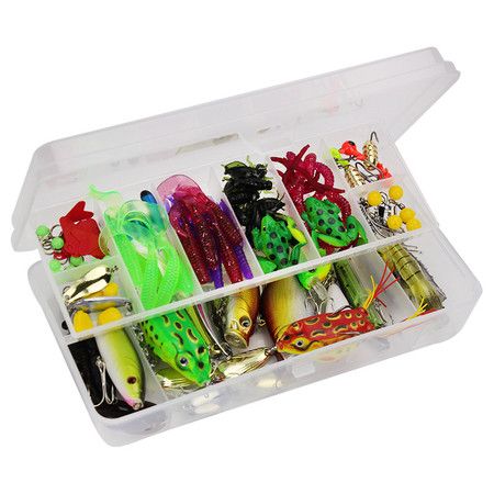 Fishing Lures Kit, Fishing Bait Tackle Including Crankbaits Plastic Worms  Hard Metal Minnow Pencil Frogs VIB Jigs Hook Fishing Gears - Bestdeals