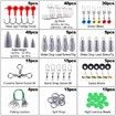 230pcs Fishing Accessories Kit, Including Jig Hooks, Bullet Bass Casting Sinker Weights, Fishing Swivels Snaps, Sinker Slides, Fishing Set with Tackle Box
