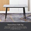 Marble Dining Table Sintered Stone Large Glossy Desk With Metal Legs Modern Restaurant Kitchen Bedroom Office Work Grey