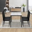 Marble Dining Table Set 4 Chairs Faux Marble Large Glossy Desk Modern Restaurant Kitchen Bedroom Office Work White