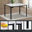 Marble Dining Table Set 4 Chairs Faux Marble Large Glossy Desk Modern Restaurant Kitchen Bedroom Office Work White