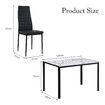 Marble Dining Table Set 4 Chairs Faux Marble Large Glossy Desk Modern Restaurant Kitchen Bedroom Office Work White